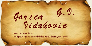 Gorica Vidaković vizit kartica